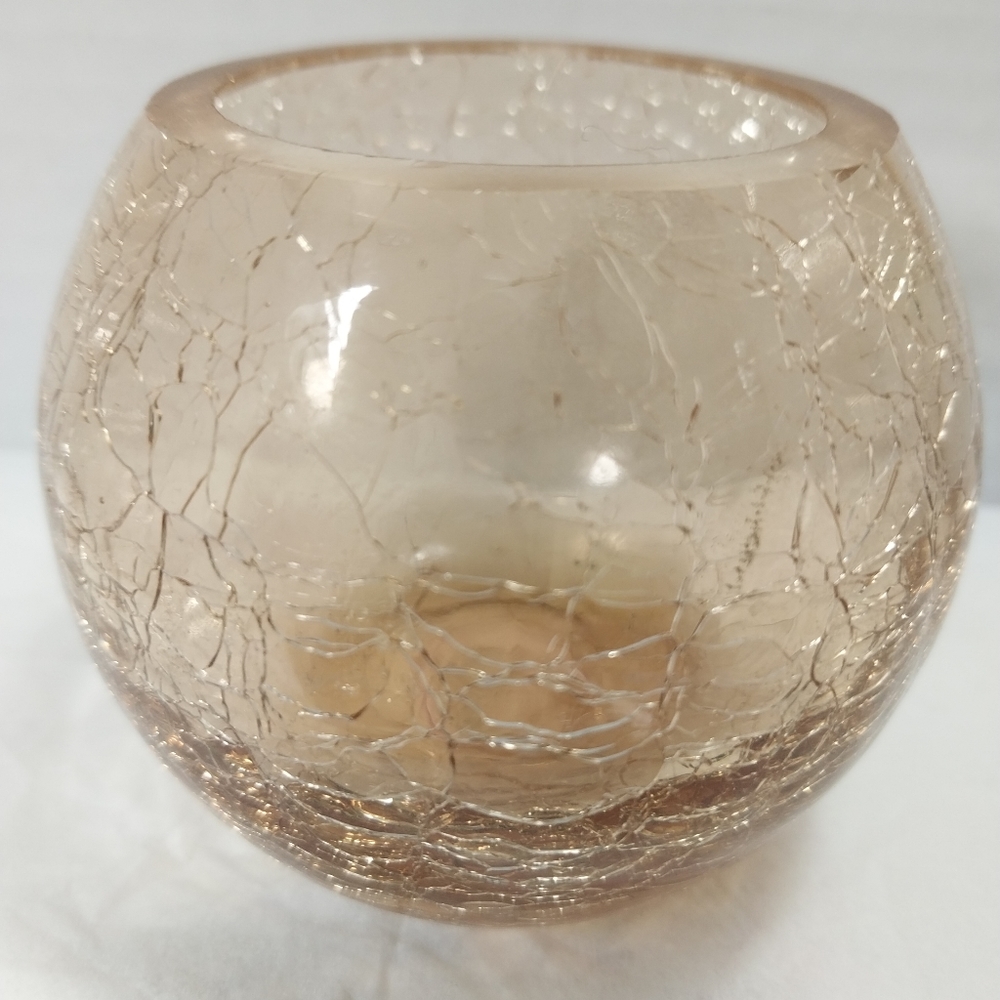 Crackle glass small bowl/candle holder